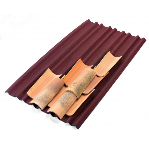 Plaque support de tuiles Flexoutuile® T220 rouge 2x0,97m tuiles 17 à 19 cm Onduline (x50)