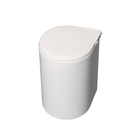 Bac de recyclage à fixer sur porte de meuble, 1 bac amovible 13 litres, Plastique, Blanc