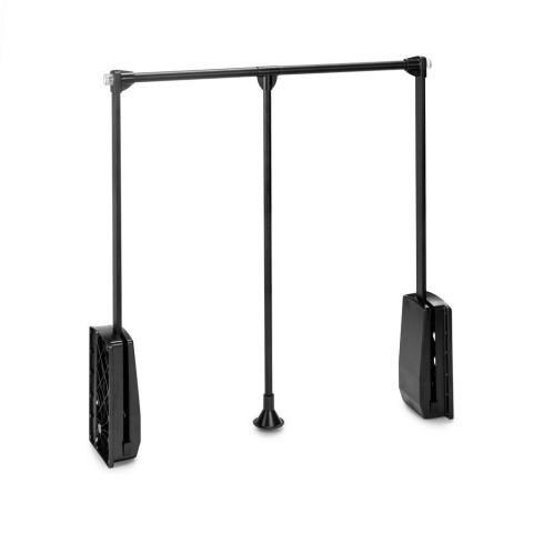 Penderie rabattable pour armoire Hang, 830 - 1150, Peint en noir, Acier et Plastique
