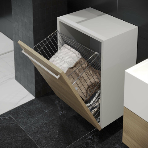 Panier à linge avec système de portes basculantes, module 450mm, acier, chromé