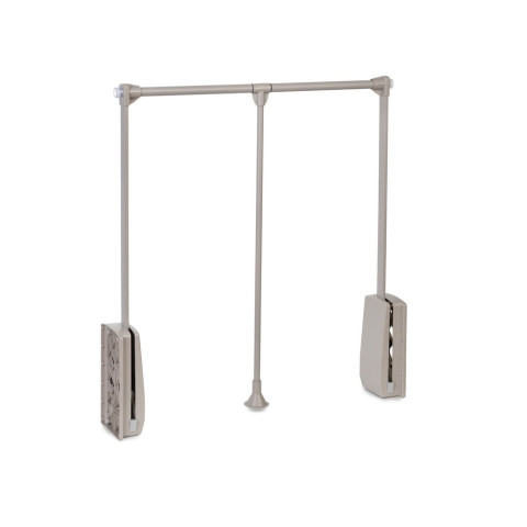 Penderie rabattable pour armoire Hang, 830 - 1150, Peint gris pierre, Acier et Plastique