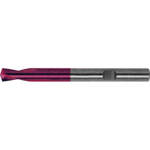 Foret à pointer CN en carbure monobloc, à queue cylindrique, 145°, surface à revêtement TiAIN, Ø h6 : 5 mm, Long. de goujure 14 mm, Long. totale 62 mm