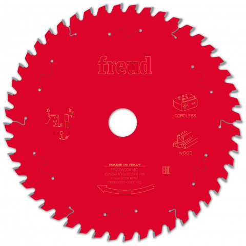 Lame pour scie circulaire portative sans fil freud - ø250 2,1/1,6 al30 z48 ba 5° - f03fs10064 -fr23w004mc