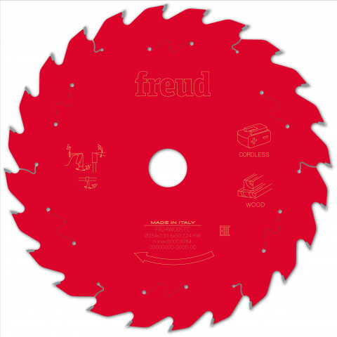 Lame pour scie circulaire portative sans fil freud - ø254 2,1/1,6 al30 z24 ba 25° - f03fs10072 -fr24w005tc