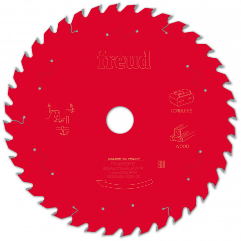 Lame pour scie circulaire portative sans fil freud - ø254 2,1/1,6 al30 z40 ba 20° - f03fs10073 -fr24w006tc