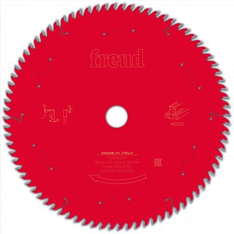 Lame pour scie circulaire portative freud - ø255 2,8/1,8 al25,4 z80 ba 15° - f03fs10136 -fr25w004t