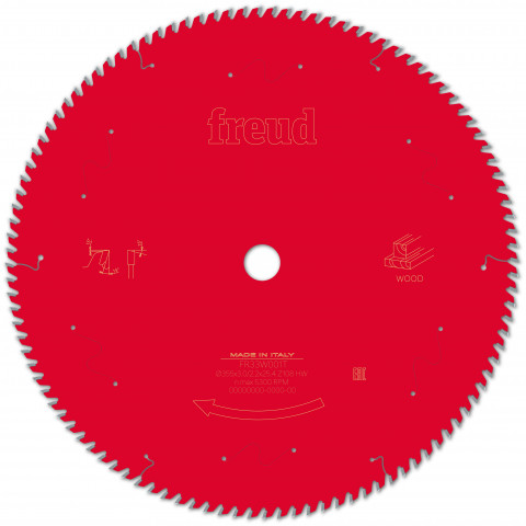 Lame pour scie circulaire portative freud - ø355 3/2,2 al25,4 z108 ba 15° - f03fs10137 -fr33w001t