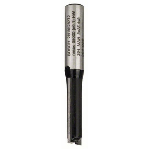 Fraise à rainurer, droit à queue rallongée, à 2 tranchants, carbure Ø queue 8mm - Ø (D) 8mm - Longueur 56.0mm - BOSCH - 2608628372