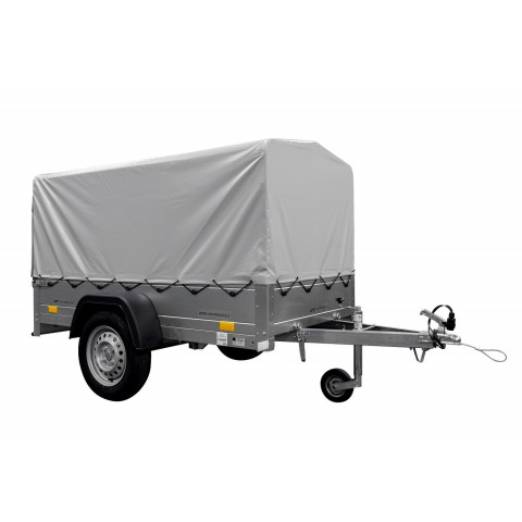 unitrailer remorque garden trailer 200 kipp 200 x 106 cm avec bache haute arceau et roue jockey ptac 500 kg distriartisan
