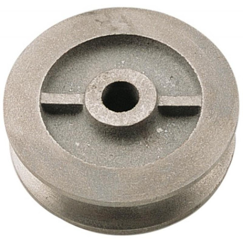 Galet en fonte à gorge carrée diamètre 60 mm pour porte coulissante sur fer plat