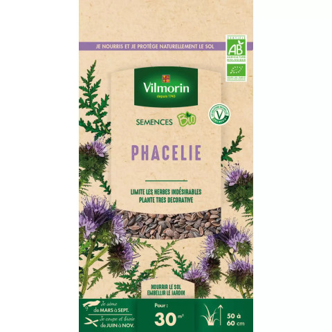 Graines de phacélie bio , sachet de 60 grs