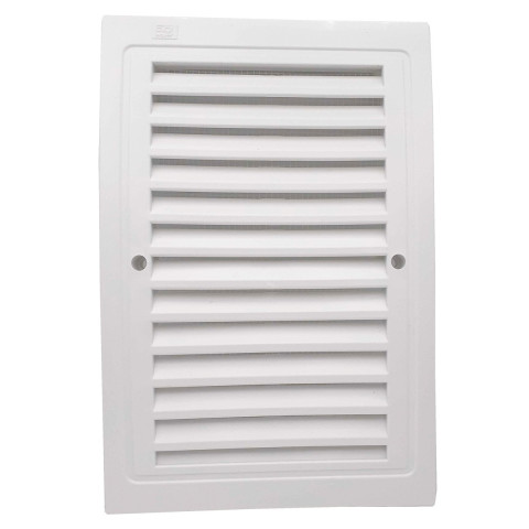 Lot de 1_grille intérieur extérieur plastique avec moustiquaire 140x210 mm    blanc