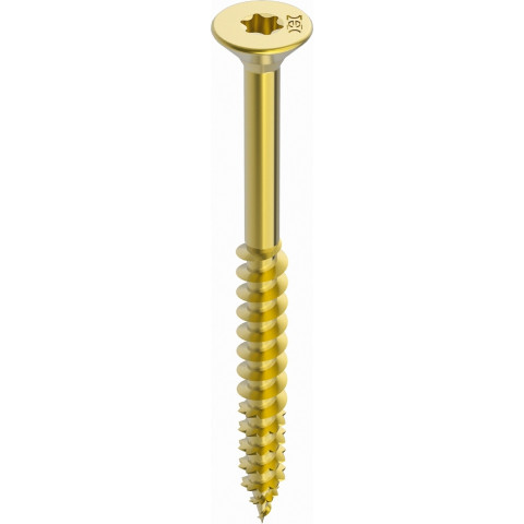 Boite 100 Vis HECO Fix-Plus filetage partiel - Zingué jaune tête fraisée Torx - Ø6x90 - 17502