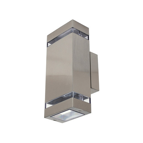 Applique gardenya-2 inoxydable gu10 2x35w dim. 110x105x255mm