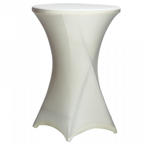 Housse blanche pour table mange debout de ø 80 cm