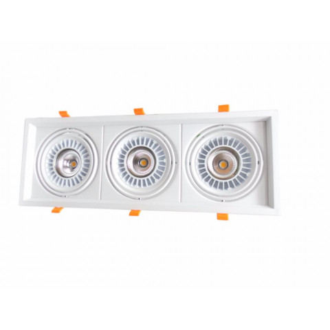 Downlight spot led cob rectangle orientable 3x20w 120 - couleur eclairage au choix