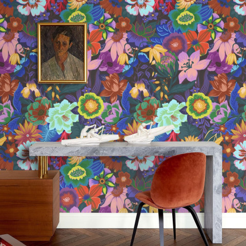 Papier peint motif floral