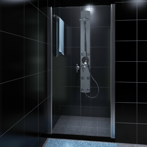 vidaXL Porte de douche battante verre sécurité transparent 100cm