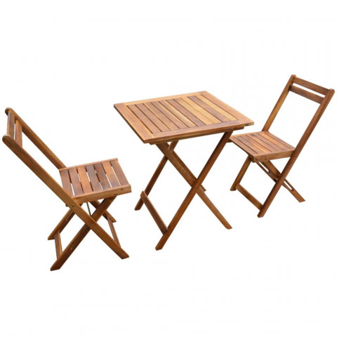 Vidaxl ensemble de bistro 3 pcs bois d' acacia massif