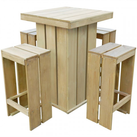 Vidaxl meuble d'extérieur 5 pcs 75 x 75 x 110 cm bois de pin imprégné