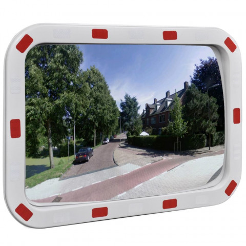 Vidaxl miroir convexe rectangle avec réflecteurs 40 x 60 cm