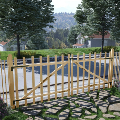 Vidaxl portillon double pour clôture bois de noisetier 300 x 120 cm