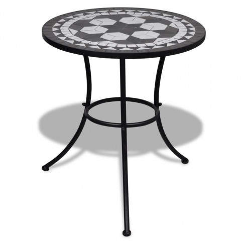 Table de bistro Noir et blanc 60 cm Mosaïque