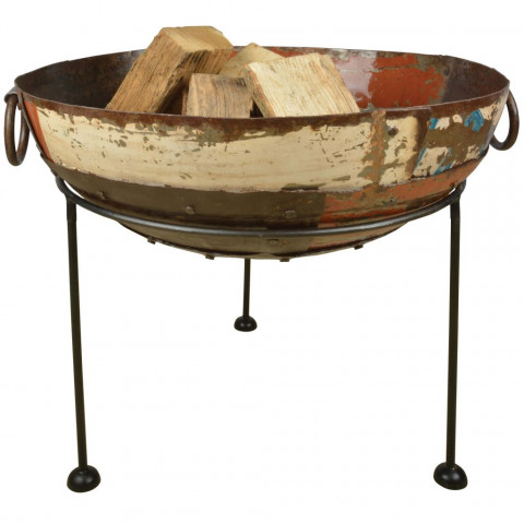 Esschert design bol à feu métal recyclé métal m ff276