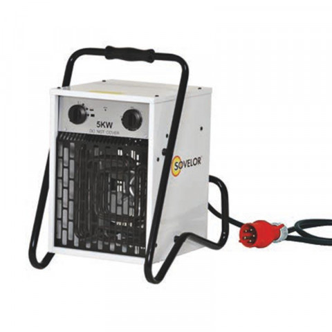 Chauffage air pulsé portable électrique avec thermostat d'ambiance intégré 5 kw 490m3/h 380v B5c/s