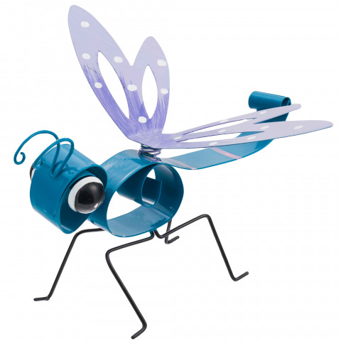 Insecte en métal bleu déco 17x19x13cm