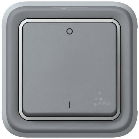 Interrupteur bipolaire plexo composable ip55 10ax 250v gris (069530)