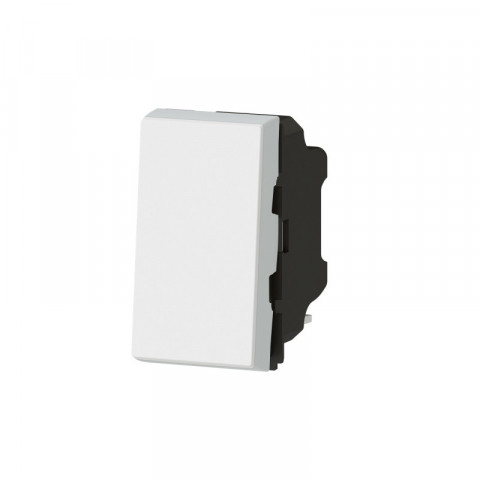 Interrupteur ou va-et-vient 10ax 250v~ mosaic easy-led 1 module blanc (077001l)