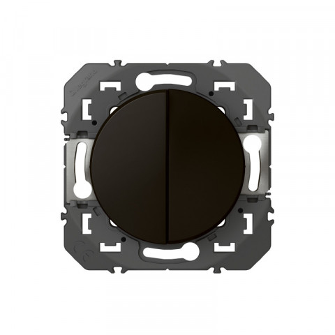 Interrupteur ou va-et-vient 10ax + bouton poussoir 6a dooxie finition noir emballage blister (095266)