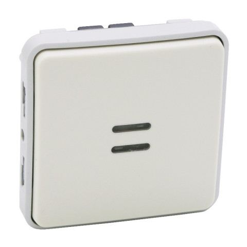 Interrupteur ou va-et-vient lumineux plexo composable ip55 10ax 250v blanc (069613)