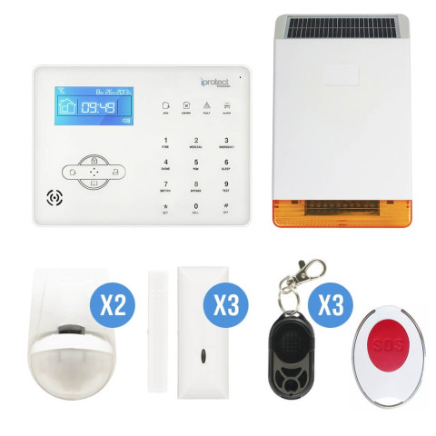 Kit 09 alarme gsm et sirène photovoltaïque extérieure