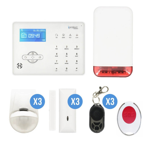 Kit alarme gsm 15 et sirène autonome extérieure