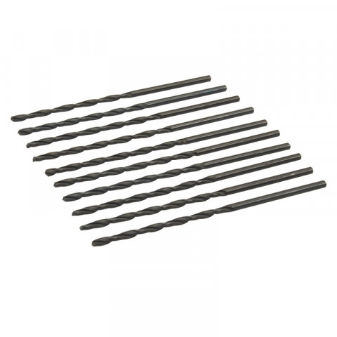 Jeu de 10 mèches longues en acier rapide HSS - 3,2 x 106 mm