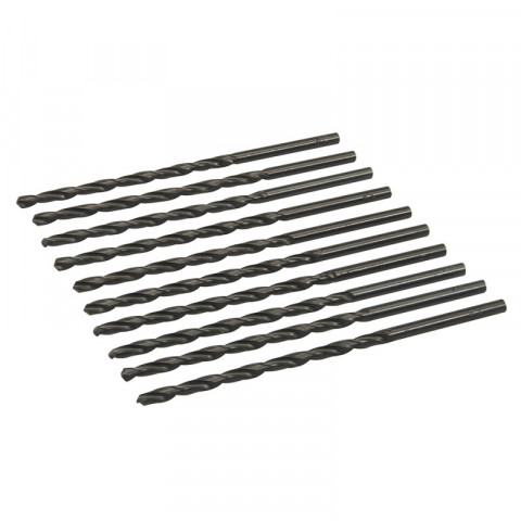 Jeu de 10 mèches longues en acier rapide HSS - 4,8 x 132 mm