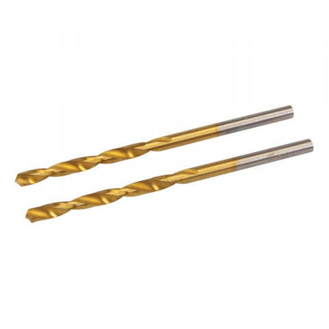 Jeu de 2 mèches en acier rapide HSS titanées - 3,2 mm