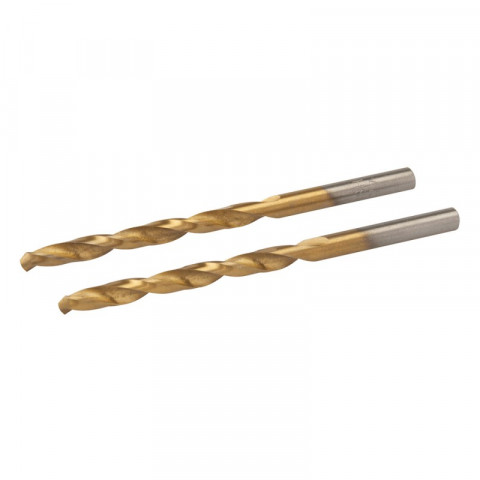 Jeu de 2 mèches en acier rapide HSS titanées - 4,5 mm