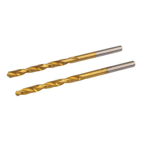 Jeu de 2 mèches en acier rapide titanées - 4,0 mm