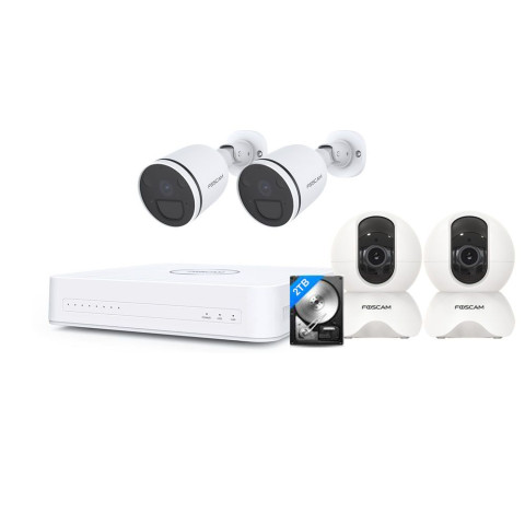 Kit vidéosurveillance ip 4 caméras kit-4-fn8108h-x5-w-s41-hdd