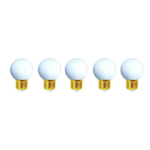 Lot de 5 ampoules led e27 étanches pour guirlande décorative (4 kits) - kit guirlande - kit blanc
