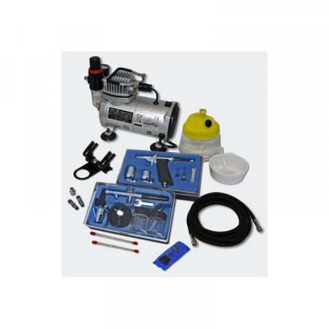 Kit compresseur airbrush aérographe professionnel avec 2 pistolets Helloshop26 2016017