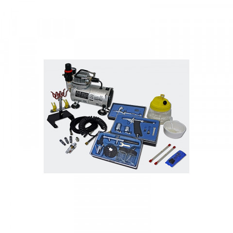 Kit compresseur airbrush aérographe professionnel avec 3 aérographes Helloshop26 2016016