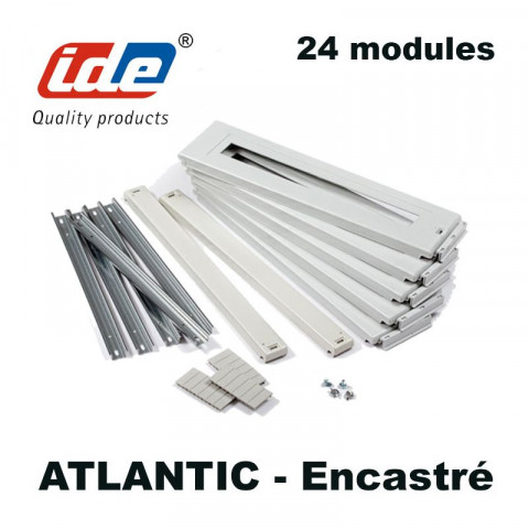 Rail DIN et fixation pour armoire électrique 24 modules IDE Atlantic+