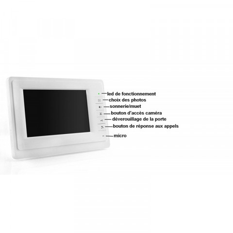 Kit visiophone complet avec écran 7" hd et caméra infrarouge pour vision nocturne