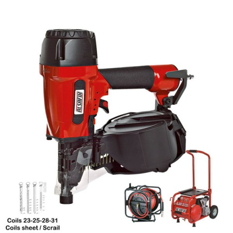 Kit Cloueur C 28/70 P1 + Compresseur ALAIR 20/255 + Enrouleur pneumatique de 30m - KIT00008