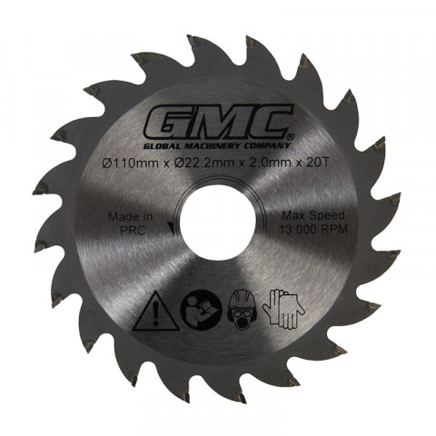 Lame de scie TCT - GTS1500 - 110 mm x 22,2 mm - 20 dents