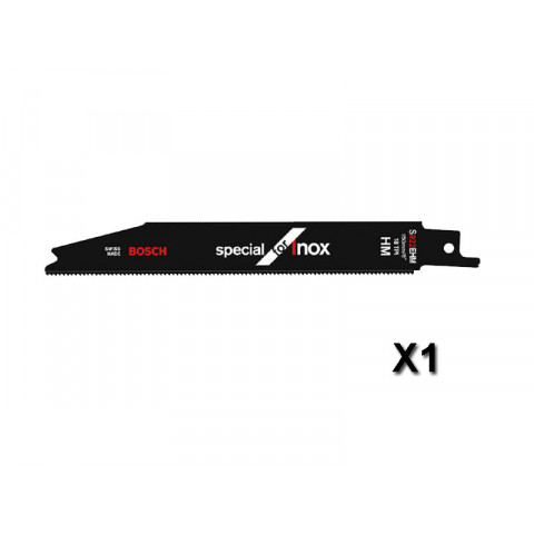 Lot de 1 lames de scie sabre Special for Inox 150x19x1 mm BOSCH 2608657403